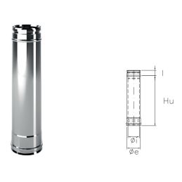 Tubo da 0,5 metro IAT5 ISOAIR INOX Canna fumaria doppia parete