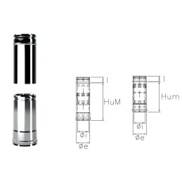 Tubo telescopico IAET ISOAIR INOX Canna fumaria doppia parete