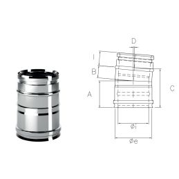 5° bend IAC05 ISOAIR INOX Double wall flue