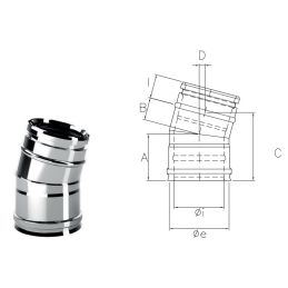 15° bend IAC15 ISOAIR INOX Double wall flue