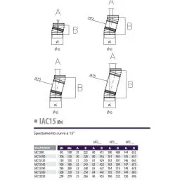 15° bend IAC15 ISOAIR INOX Double wall flue