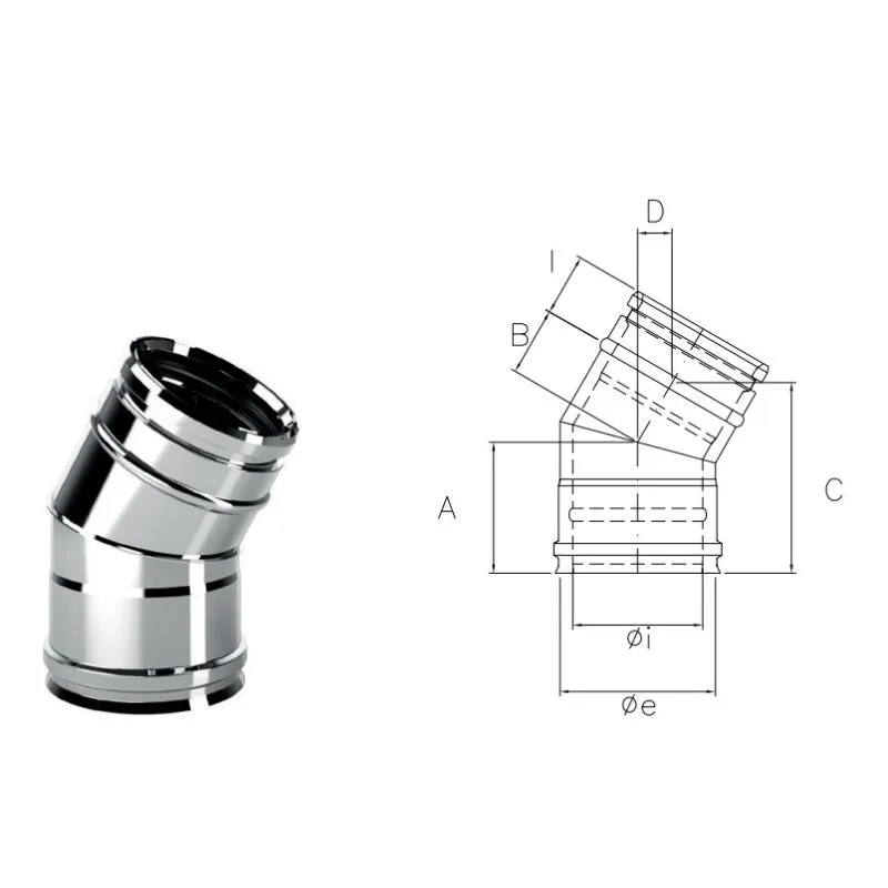 30° bend IAC3 ISOAIR INOX Double wall flue 30° bend IAC3 ISOAIR INOX Double wall flue