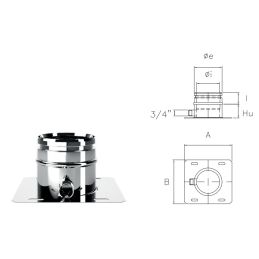 Base plate with side outlet IAPP ISOAIR INOX Double wall flue