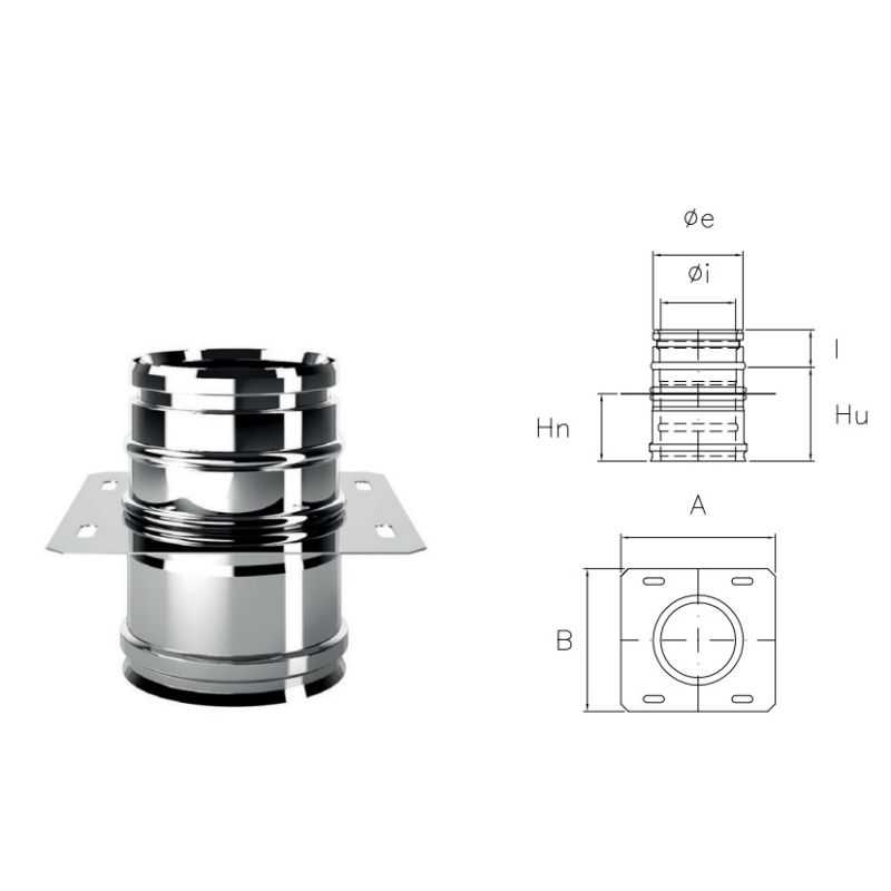 Intermediate plate IAPI ISOAIR INOX Double wall flue