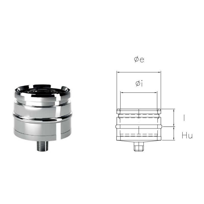 Condensate drain plug IATS ISOAIR INOX Double wall flue