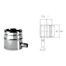 Lateral condensate drain cap IATL ISOAIR INOX Double wall flue