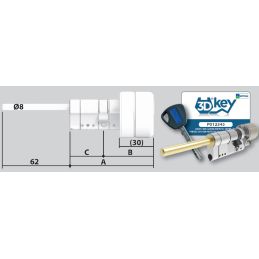 Mottura C3D safety cylinder, adjustable key/knob