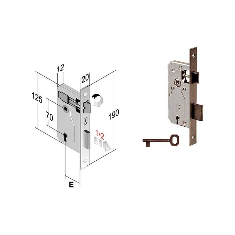 Serratura per porte interne BONAITI PATENT Q.8x70mm