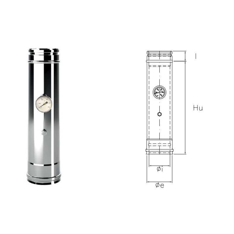 ISOAIR De Marinis Inox double wall flue smoke / temperature