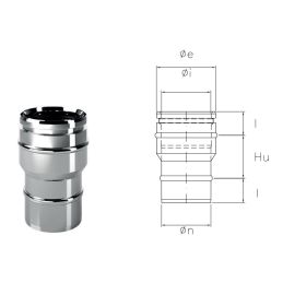 Single-double junction IARCI ISOAIR INOX Double wall flue