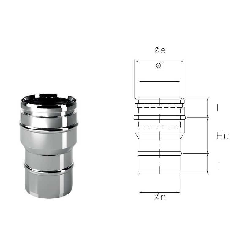 Single-double junction IARCI ISOAIR INOX Double wall flue