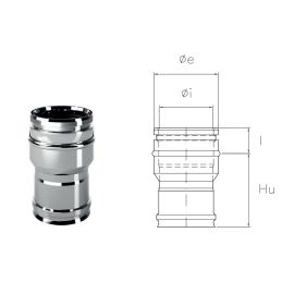 Giunzione doppia-mono IARCU ISOAIR INOX Canna fumaria doppia