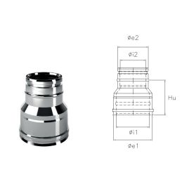 Raccordo riduzione IARCDR ISOAIR INOX Canna fumaria doppia