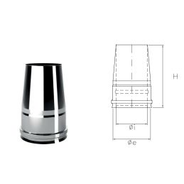 Truncated cone cap IATO ISOAIR INOX Double wall flue