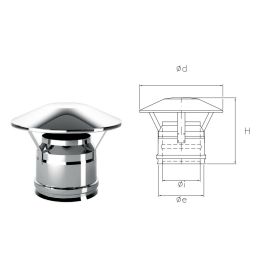 Chinese hat IACC ISOAIR INOX Double wall flue