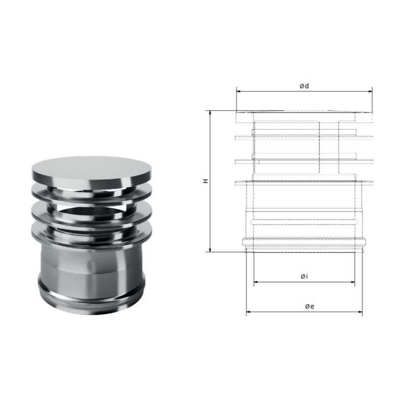 IATLN ISOAIR INOX ring cap Double wall flue