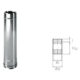 0.25 meter pipe I1T2 ISO10 INOX Double wall flue