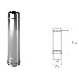 Tubo da 0,5 metro I1T5 ISO10 INOX Canna fumaria doppia parete