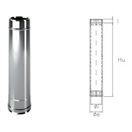 1 meter pipe I1T1 ISO10 INOX Double wall flue