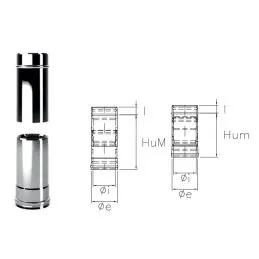 Telescopic pipe I1ET ISO10 INOX Double wall flue