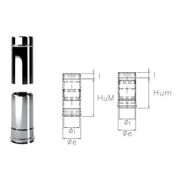 Tubo telescopico I1ET ISO10 INOX Canna fumaria doppia parete