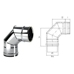 Curva 90° I1C9 ISO10 INOX Canna fumaria doppia parete