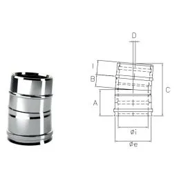 5° bend I1C05 ISO10 INOX Double wall flue