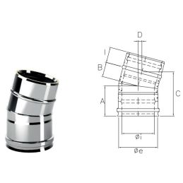 Curva 15° I1C15 ISO10 INOX Canna fumaria doppia parete