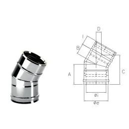 30° bend I1C3 ISO10 INOX Double wall flue