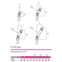 Curva 30° I1C3 ISO10 INOX Canna fumaria doppia parete