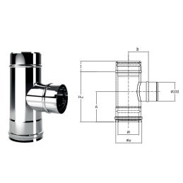 Raccordo a T 90° ridotto mono Ø100mm I1T9100M ISO10 INOX Canna