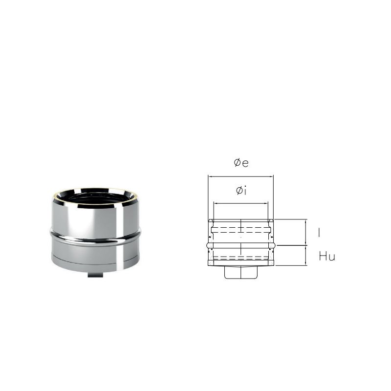 Tappo cieco I1TA ISO10 INOX Canna fumaria doppia parete