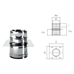 Piastra intermedia di supporto I1PI ISO10 INOX Canna fumaria