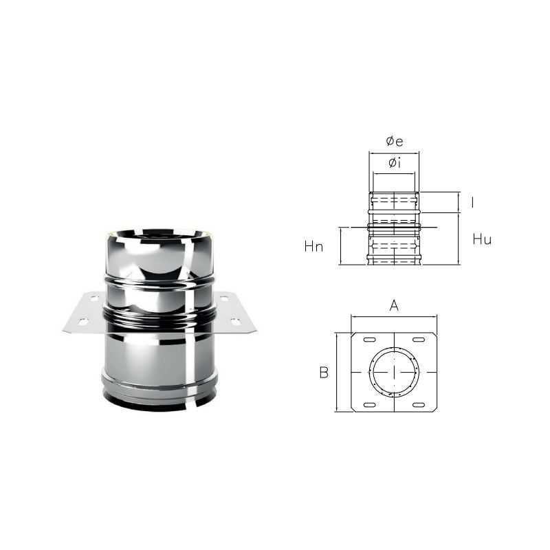 Intermediate support plate I1PI ISO10 INOX Double wall flue