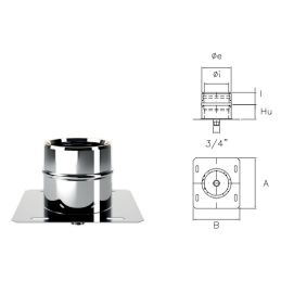 Base plate with central outlet I1PPC ISO10 INOX Double wall flue