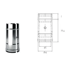 Fume probe insertion module I1PF ISO10 INOX Double wall flue