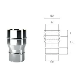 Single-double junction I1RCI ISO10 INOX Double wall flue