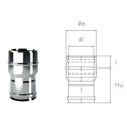 Giunzione mono-doppia I1RCI ISO10 INOX Canna fumaria doppia