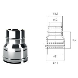 Raccordo riduzione I1RCDR ISO10 INOX Canna fumaria doppia parete