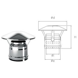 Chinese cap I1CC ISO10 INOX Double wall flue