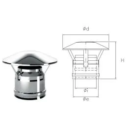Chinese cap I1CC ISO10 INOX Double wall flue
