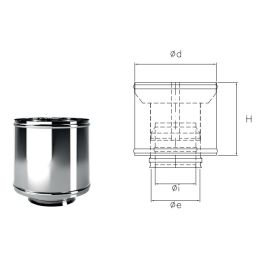 Windproof cap I1AR ISO10 INOX Double wall flue