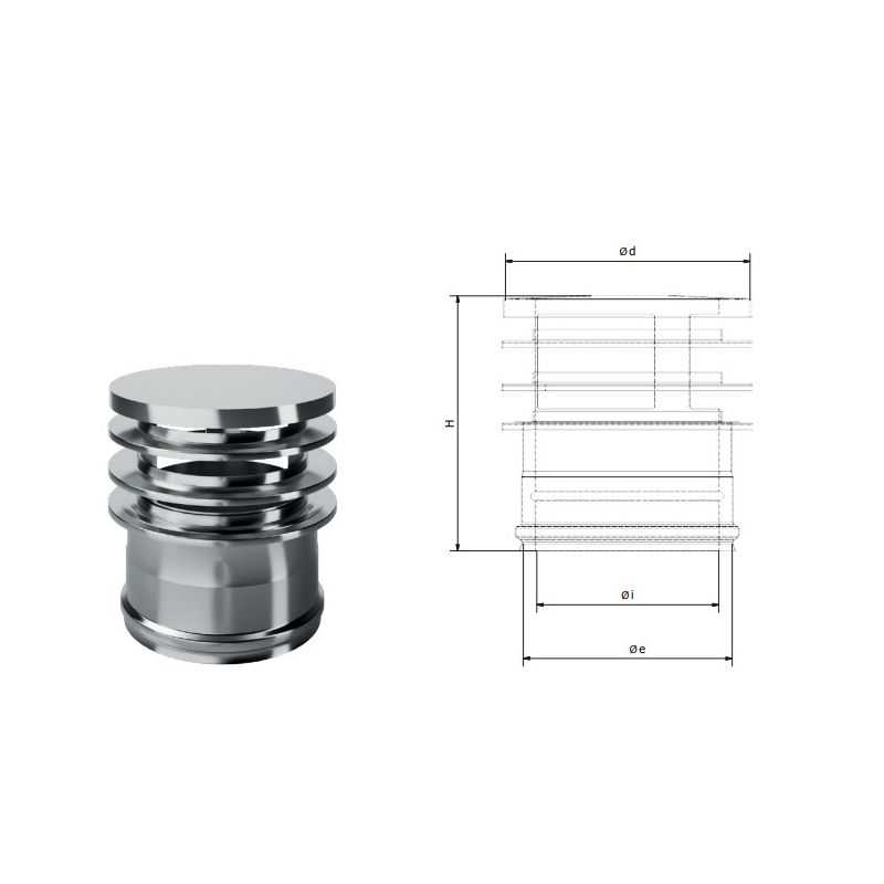 Ring cap I1TLN ISO10 INOX Double wall flue