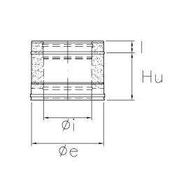 Tubo da 0,25 metro I5T2 ISO50 INOX Canna fumaria doppia parete