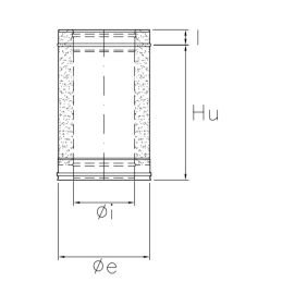 0.33 meter pipe I5T3 ISO50 INOX Double wall flue