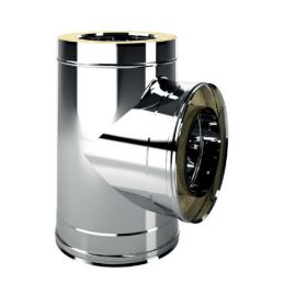 90° Tee I5T9 ISO50 INOX Double wall flue