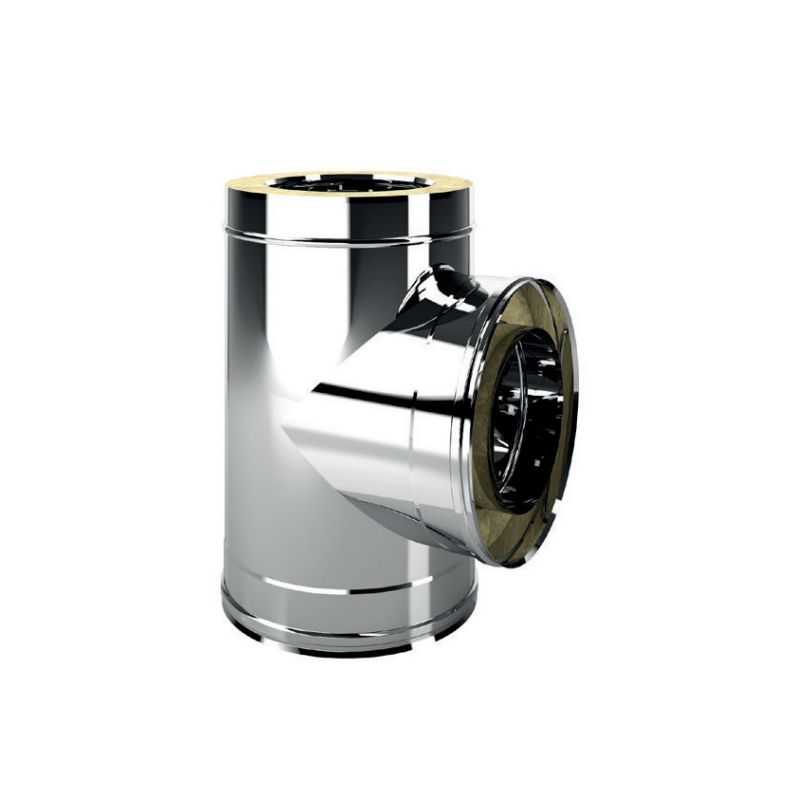 90° Tee I5T9 ISO50 INOX Double wall flue