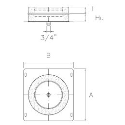 Base plate with central outlet I5PPC ISO50 INOX Double wall flue