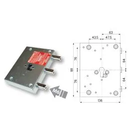 Mottura armored door lock 89266ALM side ALLMET