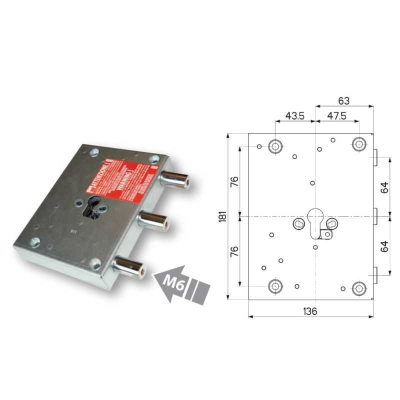 Mottura armored door lock 89266ALM side ALLMET